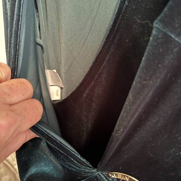 Anne Klein Green Velvet Faux Wrap Holiday Dress Size 10 - Picture 4 of 7